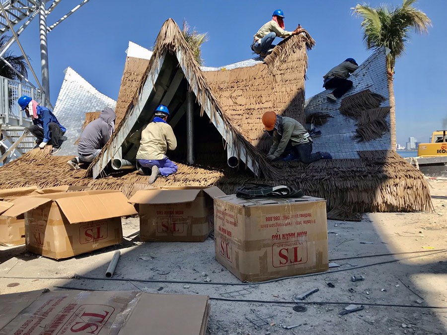 Dự án thi công công trình mái rơm nhà Rông Lạc Thuỷ Hoà Bình